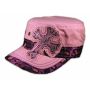 Cross on Pink Cadet Hat Vintage Army Cap