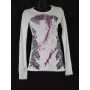 Front - Thermal Print Shirt Jewel Wings Long Sleeve True Love White