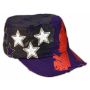 Purple Stars and Stripes Cadet Castro Cap Vintage Army Hat Distressed