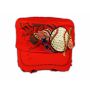 Baseball and Bat on Red Cadet Cap