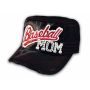 Baseball Mom on Black Cadet Cap Military Style Army Hat