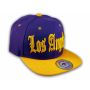 Los Angeles Snapback Purple Gold Baseball Hat Cap Flat Brim Bill