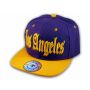 Los Angeles Snapback Purple Gold Baseball Hat Cap Flat Brim Bill