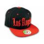 Los Angeles Snapback Black and Red Baseball Hat Cap Flat Brim Bill