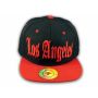 Los Angeles Snapback Black and Red Baseball Hat Cap Flat Brim Bill