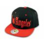 Los Angeles Snapback Black and Red Baseball Hat Cap Flat Brim Bill