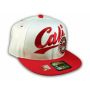 White and Red California Republic Snapback Hat 3D Cali Bear