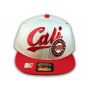 White and Red California Republic Snapback Hat 3D Cali Bear