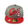 Gray and Red California Republic Snapback Hat 3D Cali Bear