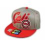 Gray and Red California Republic Snapback Hat 3D Cali Bear