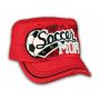 Soccer Mom on Red Cadet Cap Military Style Army Hat