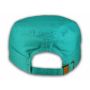 Turquoise Purple Cancer Ribbon Cadet Cap Distressed Military Army Hat