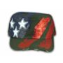 Olive Green Stars and Stripes on Cadet Cap Vintage Army Hat Distressed