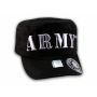 Raised 3D Silver Army on Black Cadet Hat Military Cap