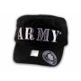 Raised 3D Silver Army on Black Cadet Hat Military Cap