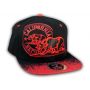 California Republic Bear Black-Red Flat Bill Hat