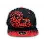 California Republic Bear Black-Red Flat Bill Hat