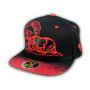 California Republic Bear Black-Red Flat Bill Hat