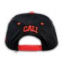 California Republic Bear Black-Red Flat Bill Hat