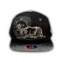 California Republic Bear Black-Gray Flat Bill Hat
