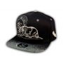 California Republic Bear Black-Gray Flat Bill Hat