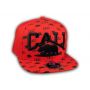 California Republic Bear Red and Black Flat Bill Hat