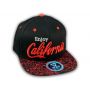 Red on Black Enjoy California Snapback Hat