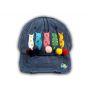 Navy Blue Cat Mom Washed and Distressed Baseball Cap
