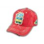 Coral Hike More Worry Less Washed and Distressed Baseball Cap
