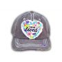 Gray I Am So Loved Vintage Washed and Distressed Baseball Cap