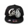 Black California Republic Snapback Embroidered Hat 3D Cali Bear