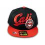 Black and Red California Republic Snapback Hat 3D Cali Bear