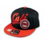 Black and Red California Republic Snapback Hat 3D Cali Bear