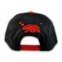 Black and Red California Republic Snapback Hat 3D Cali Bear