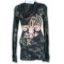 Rear - Thermal Hoodie Long Sleeve All Over Print and Jewel