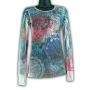 Front - Mesh Long Sleeve Tee All Over Tye Dye Shirt