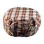 Cross on Brown Plaid Cadet Cap Military Hat Distressed Visor