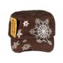 Snowflake on Brown Military Hat Cadet Cap