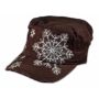 Snowflake on Brown Military Hat Cadet Cap