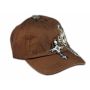 Triple Cross on Brown Ball Cap