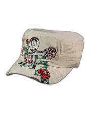Ankh on Stone Color Cadet Cap Pink Rose Army Hat Military