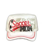 Soccer Mom on White Cadet Cap Military Style Army Hat