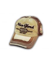 Khaki on Brown Vintage New York Baseball Cap