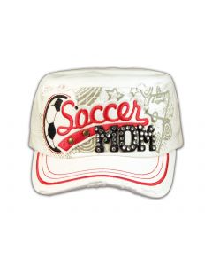 Soccer Mom on White Cadet Cap Military Style Army Hat
