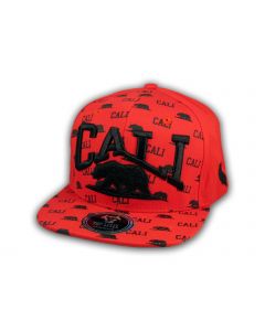 California Republic Bear Red and Black Flat Bill Hat