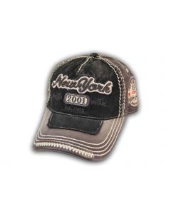 Black on Dark Gray Vintage New York Baseball Cap