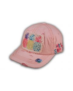 Pink Pineapple Washed and Distressed Baseball Cap