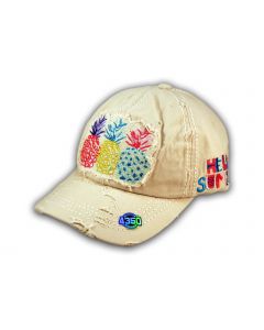 Stone Pineapple Washed and Distressed Baseball Cap
