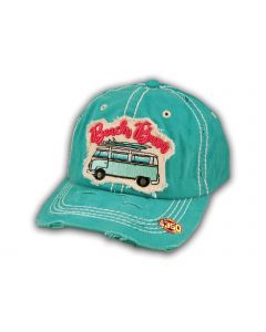 Turquoise Beach Bum Washed and Distressed Baseball Cap