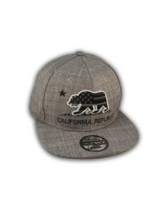 Gray California Republic Bear Flat Bill Snapback Hat